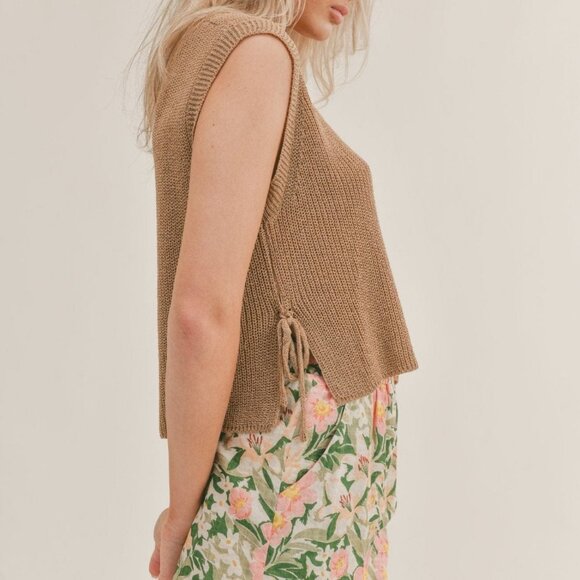 Sage The Label Mariposa Side Tie Sleeveless Sweater - Picture 3 of 4